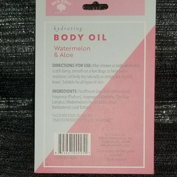 Bolero Hydrating Watermelon and Aloe Body Oil - Picture 3 of 5